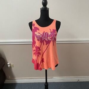 American Eagle Outfitters Orange and Pink Tank Top